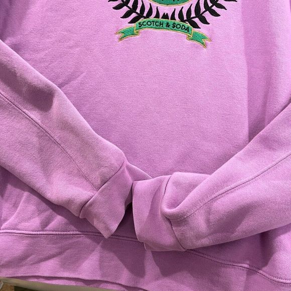 Scotch and Soda Amsterdam Couture Purple Crewneck Logo Embroidered Sweatshirt L - Picture 5 of 10
